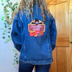 vintage Crown Royal denim jacket